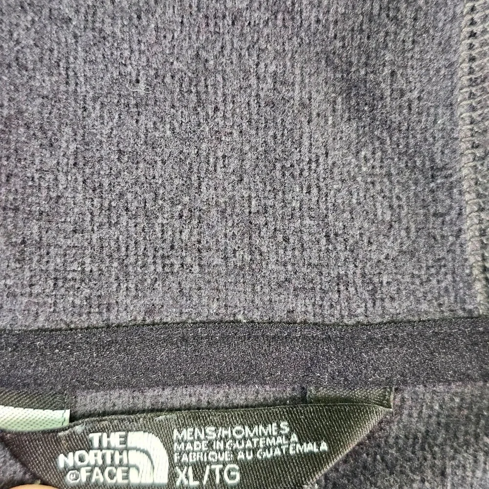 The North Face Hoodie Mens XL Gray Black Full Zip Fleece Colorblock Logo CHX3